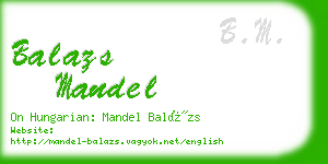 balazs mandel business card